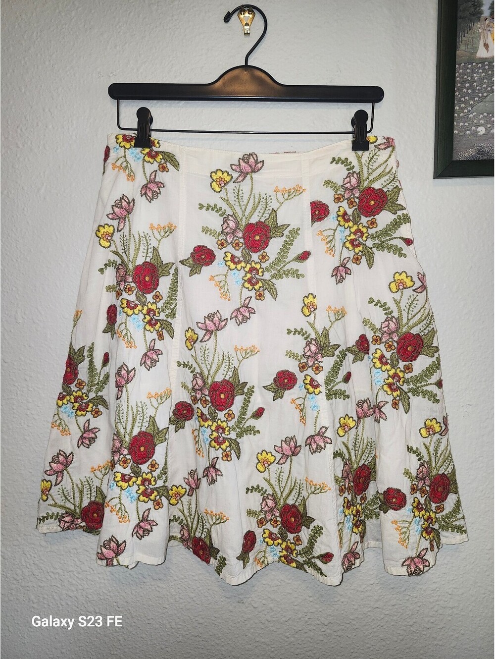 Johnny Was A Line Floral Embroidered Skirt Size 10 - Picture 1 of 8